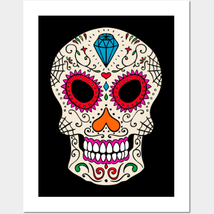 sugar head skull Posters and Art